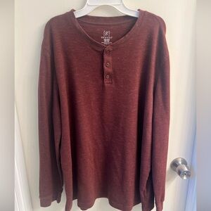 George Men's Maroon Long Sleeve Henley